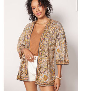 Cleobella Kalidescope Wrap cardigan size M/L Evereve natural yarn